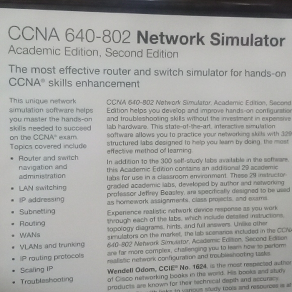 Pearson, Odom & Beasley, CCNA 640-802 Network Simulator, Academic 2nd Edition - Picture 5 of 6